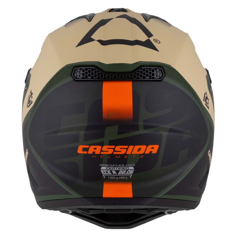 Cassă Motocross Cassida Cross Cup 2 Napa Mate Nisip-Verde-Portocaliu-Negru pentru copii