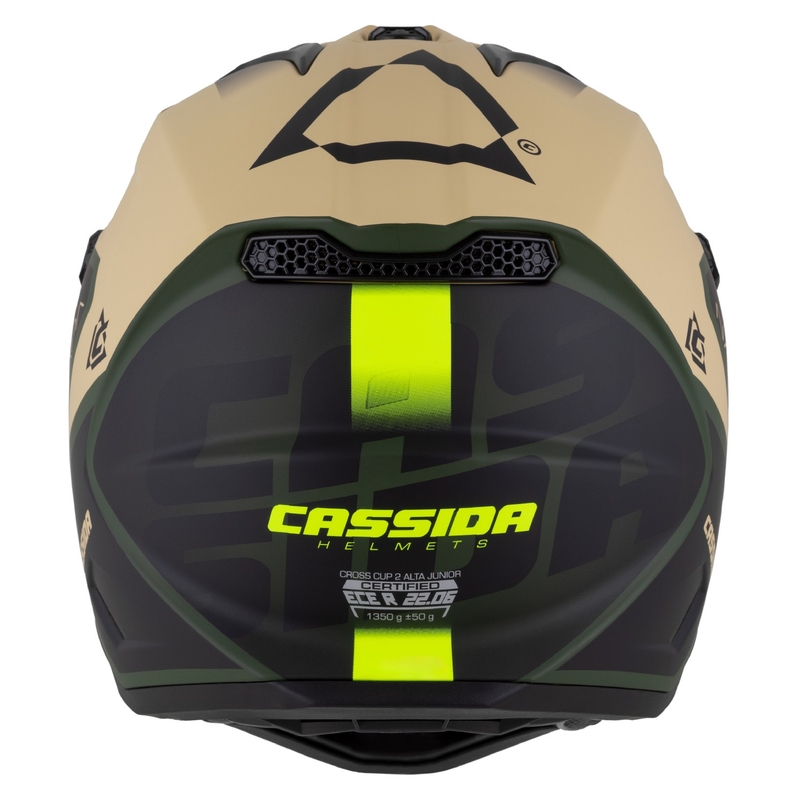 Cassă Motocross Cassida Cross Cup 2 Napa Mate Nisip-Verde-Galben Fluo-Negru pentru copii