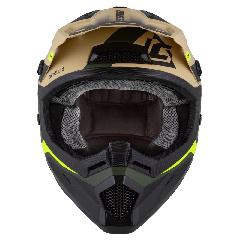 Cassă Motocross Cassida Cross Cup 2 Napa Mate Nisip-Verde-Galben Fluo-Negru pentru copii