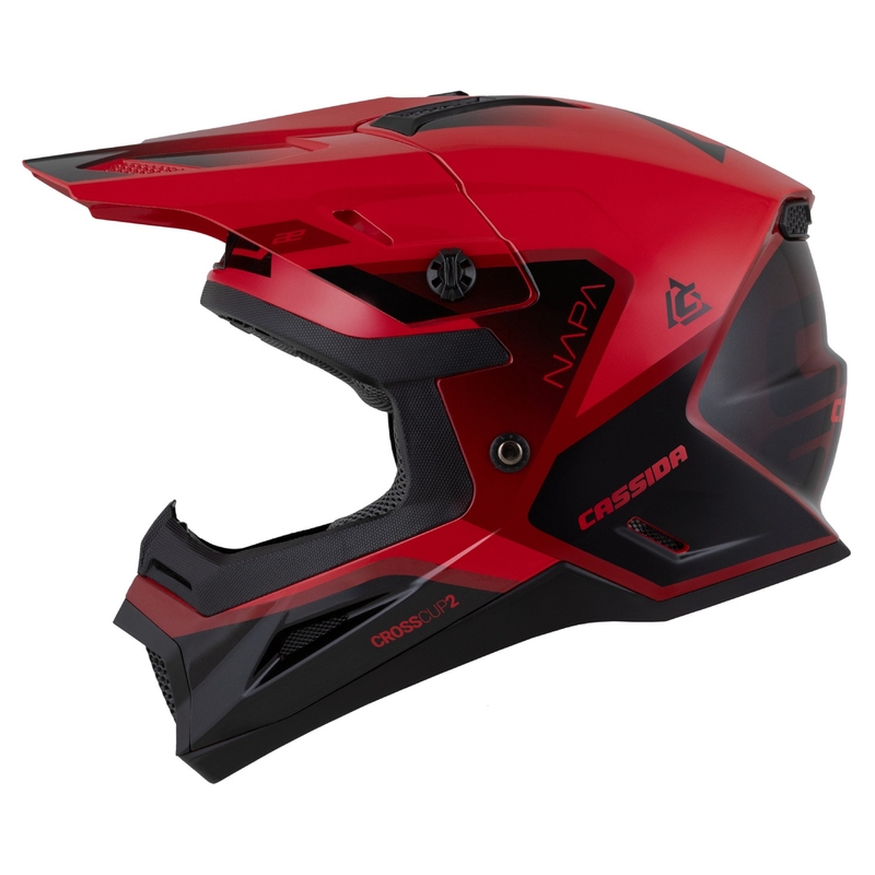 Casca Motocross Motocross Cassida Cross Cup 2 Napa Roșu Perlat-Mov-Negru