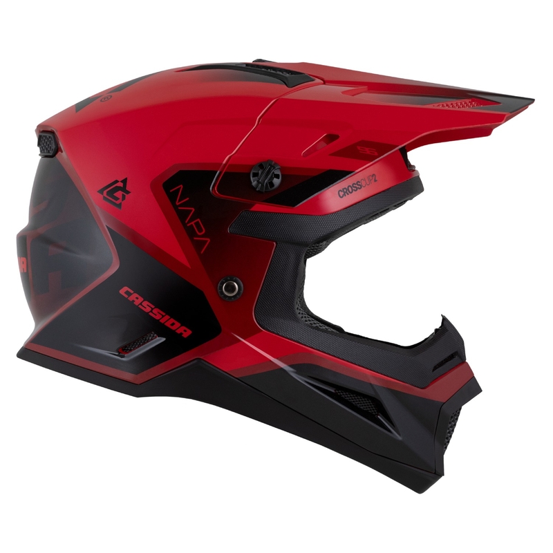 Casca Motocross Motocross Cassida Cross Cup 2 Napa Roșu Perlat-Mov-Negru
