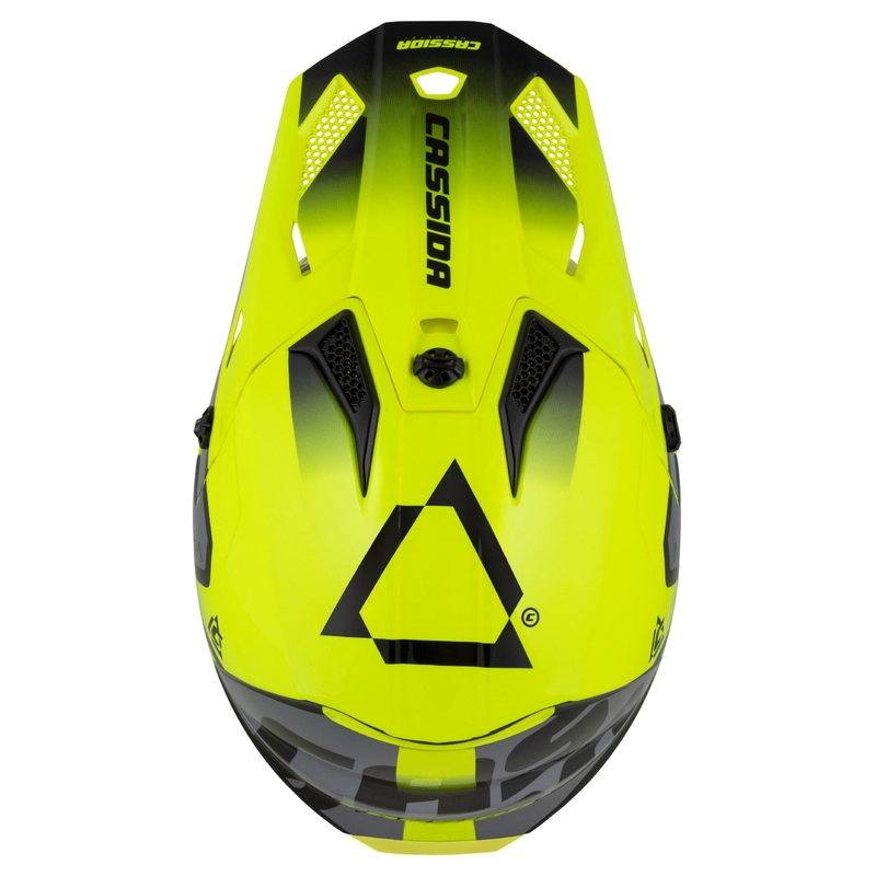 Casca Motocross Copii Cassida Cross Cup 2 Napa Galben Fluo-Negru-Grey Pearl