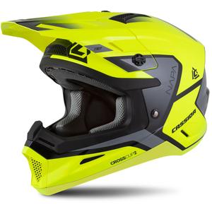 Casca Motocross Copii Cassida Cross Cup 2 Napa Galben Fluo-Negru-Grey Pearl