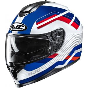 Casca moto integrala HJC C70N Belis MC21 alb-albastru-rosu