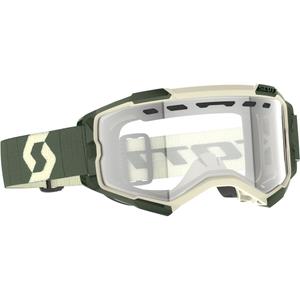 Ochelari de protecție SCOTT Fury Enduro de motocross kaki cu plexiglas transparent
