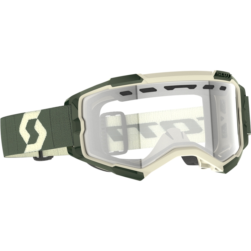 Ochelari de protecție SCOTT Fury Enduro de motocross kaki cu plexiglas transparent