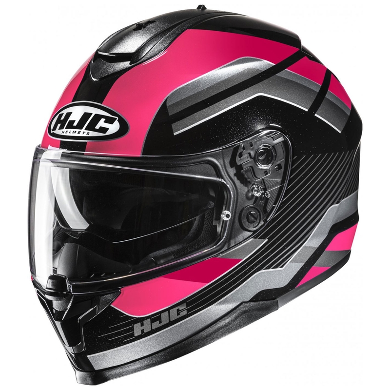 Casca integrala moto HJC C70N Belis MC8 negru-roz
