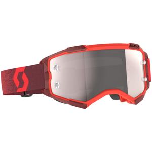 Ochelari de motocross SCOTT Fury CH roșii cu plexiglas argintiu