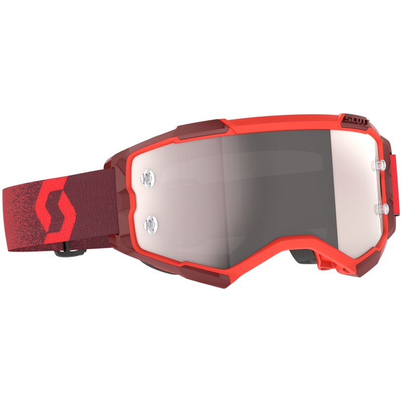 Ochelari de motocross SCOTT Fury CH roșii cu plexiglas argintiu