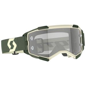 Ochelari de protecție SCOTT Fury LS de motocross kaki cu plexiglas gri