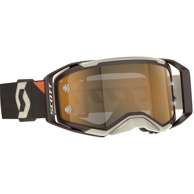 Ochelari de motocross SCOTT Prospect 2.0 AMP maro închis-bej cu plexiglas auriu