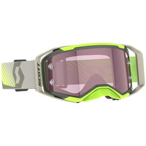 Ochelari de motocross SCOTT Prospect 2.0 AMP galben fluo kaki cu plexiglas roz