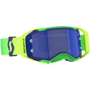 Ochelari de motocross SCOTT Prospect 2.0 AMP violet-galben fluo cu plexiglas albastru în oglindă