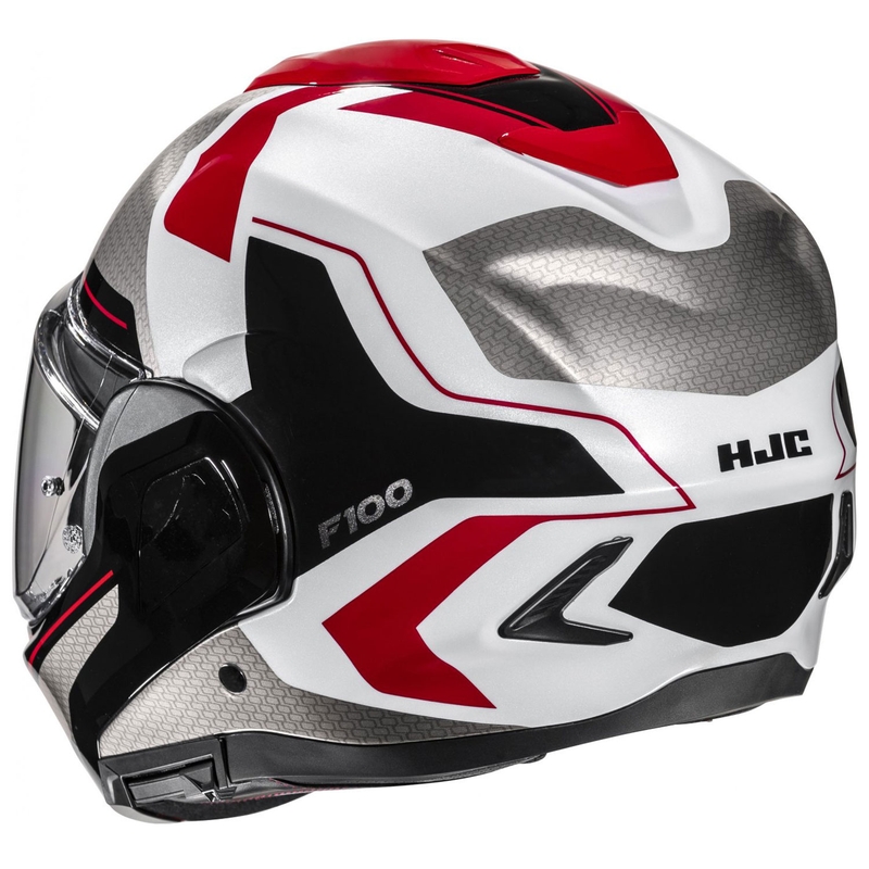 Cască de motocicletă rabatabilă HJC F100 Bios MC1 gri-negru-roșu