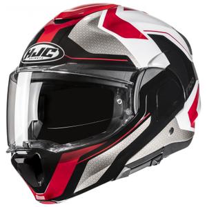Cască de motocicletă rabatabilă HJC F100 Bios MC1 gri-negru-roșu