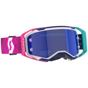 Ochelari de protecție SCOTT Prospect 2.0 AMP de motocross albastru-roz cu plexiglas albastru cu oglindă