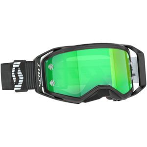 Ochelari de motocross SCOTT Prospect 2.0 alb-negru cu sticlă oglindă verde