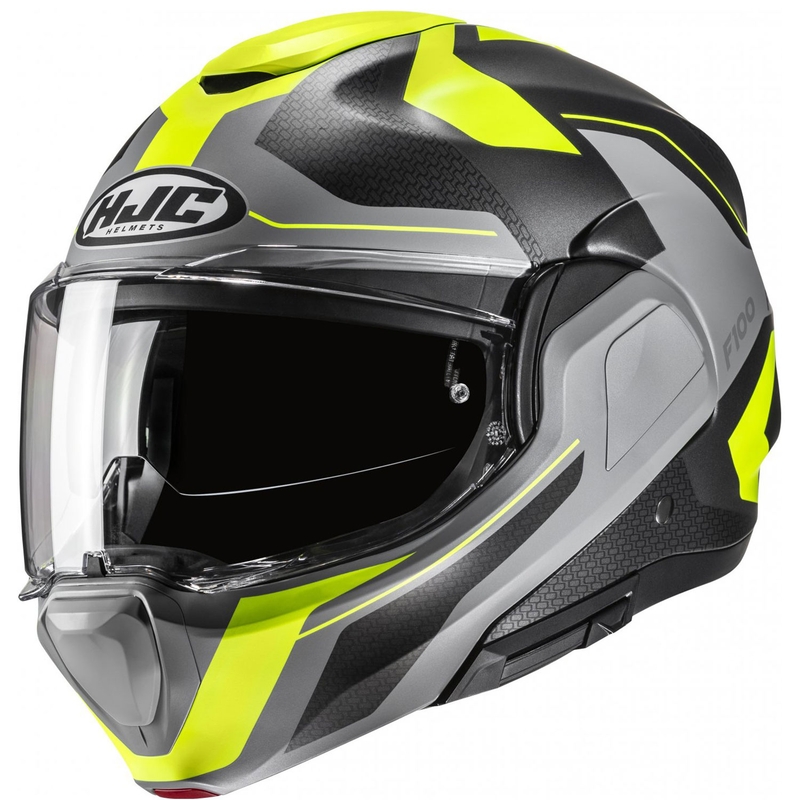 Cască de motocicletă rabatabilă HJC F100 Bios MC3HSF galben-gri fluo