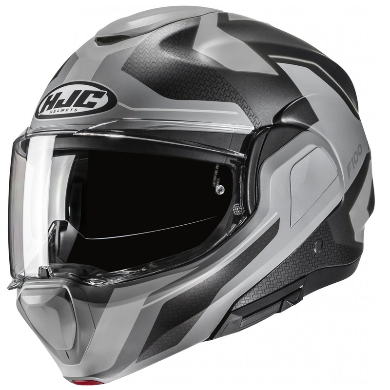 Cască de motocicletă rabatabilă HJC F100 Bios MC5SF negru-gri