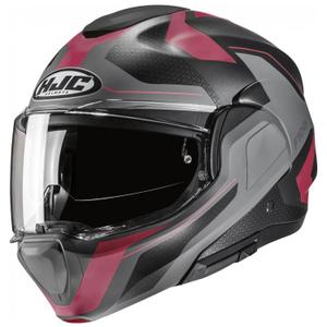 Cască de motocicletă rabatabilă HJC F100 Bios MC8SF negru-gri-violet