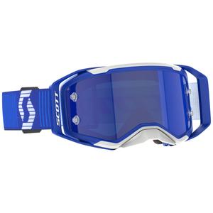Ochelari de protecție SCOTT Prospect 2.0 de motocross alb-albastru cu sticlă oglindă albastră