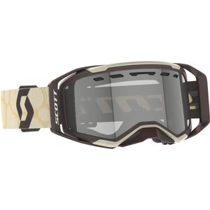 Ochelari de protecție de motocross SCOTT Prospect 2.0 Enduro LS maro-bej cu plexiglas sensibil la lumină