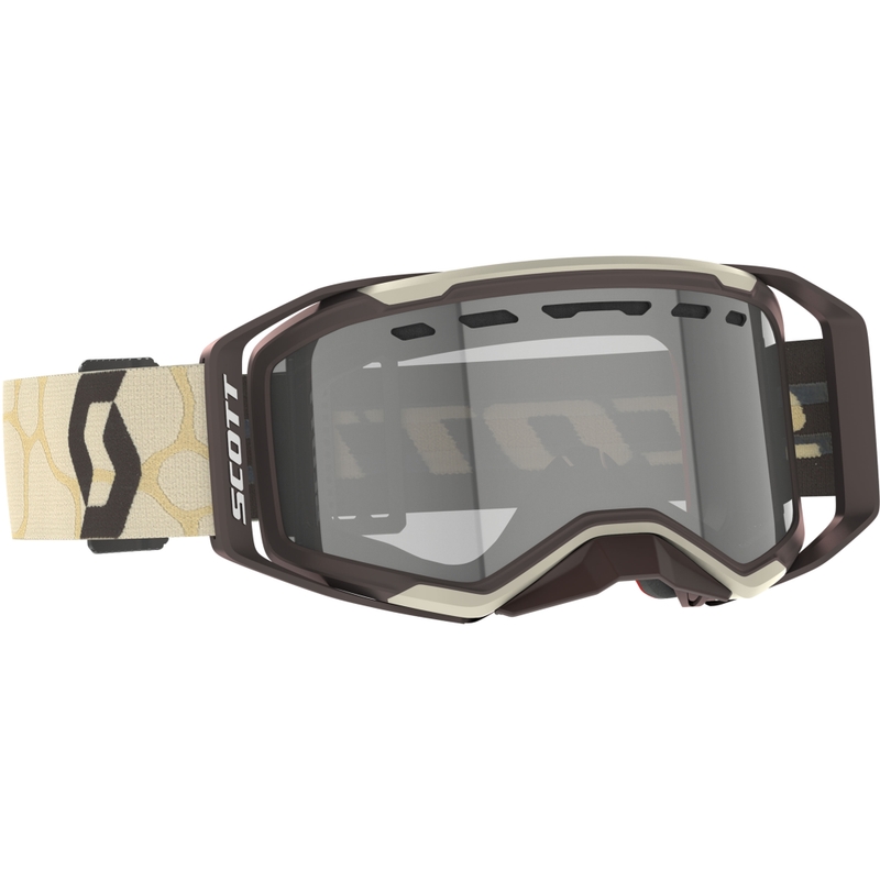 Ochelari de protecție de motocross SCOTT Prospect 2.0 Enduro LS maro-bej cu plexiglas sensibil la lumină