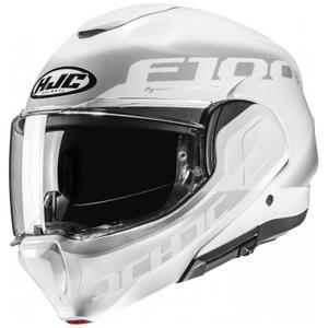 Cască de motocicletă rabatabilă HJC F100 Hetal MC10 alb-gri