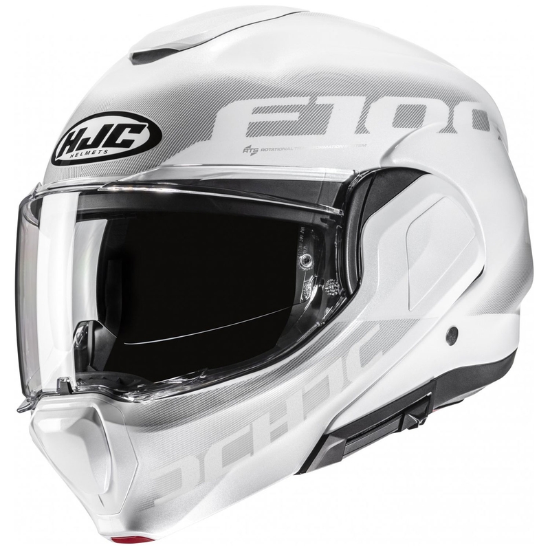 Cască de motocicletă rabatabilă HJC F100 Hetal MC10 alb-gri
