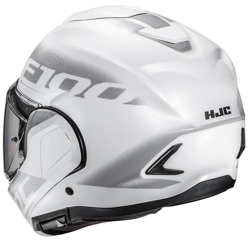 Cască de motocicletă rabatabilă HJC F100 Hetal MC10 alb-gri