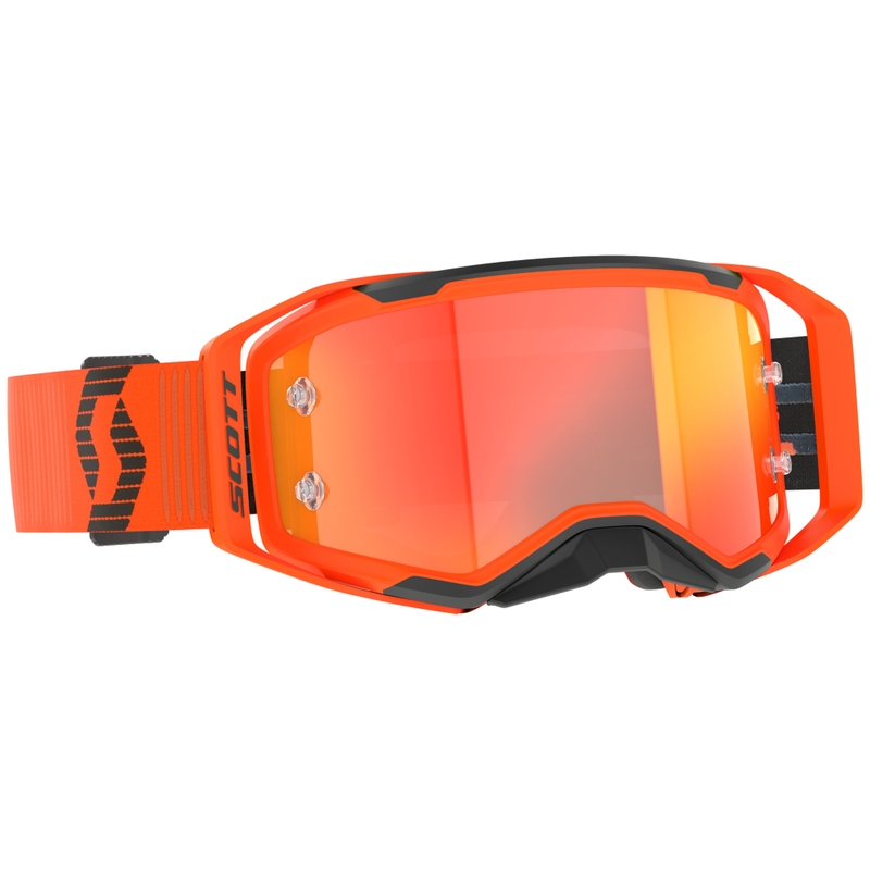 Ochelari de protecție SCOTT Prospect 2.0 de motocross portocaliu-negru cu plexiglas portocaliu oglindă