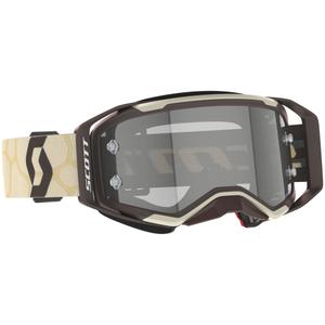 Ochelari de protecție de motocross SCOTT Prospect 2.0 LS maro-bej cu plexiglas gri sensibil la lumină