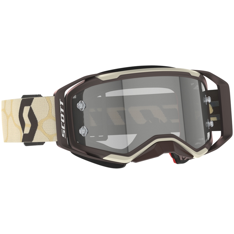 Ochelari de protecție de motocross SCOTT Prospect 2.0 LS maro-bej cu plexiglas gri sensibil la lumină