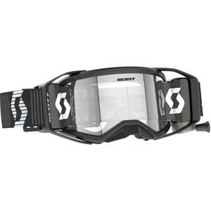 Ochelari de motocross SCOTT Prospect 2.0 Super WFS alb-negru cu plexiglas transparent