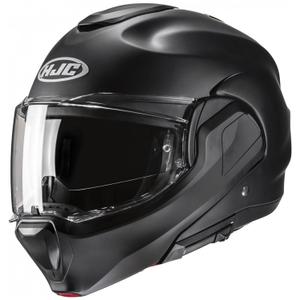 Cască de motocicletă rabatabilă HJC F100 Solid Semi Flat neagră