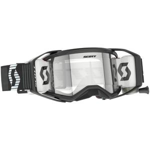 Ochelari de motocross SCOTT Prospect 2.0 WFS alb-negru cu plexiglas transparent