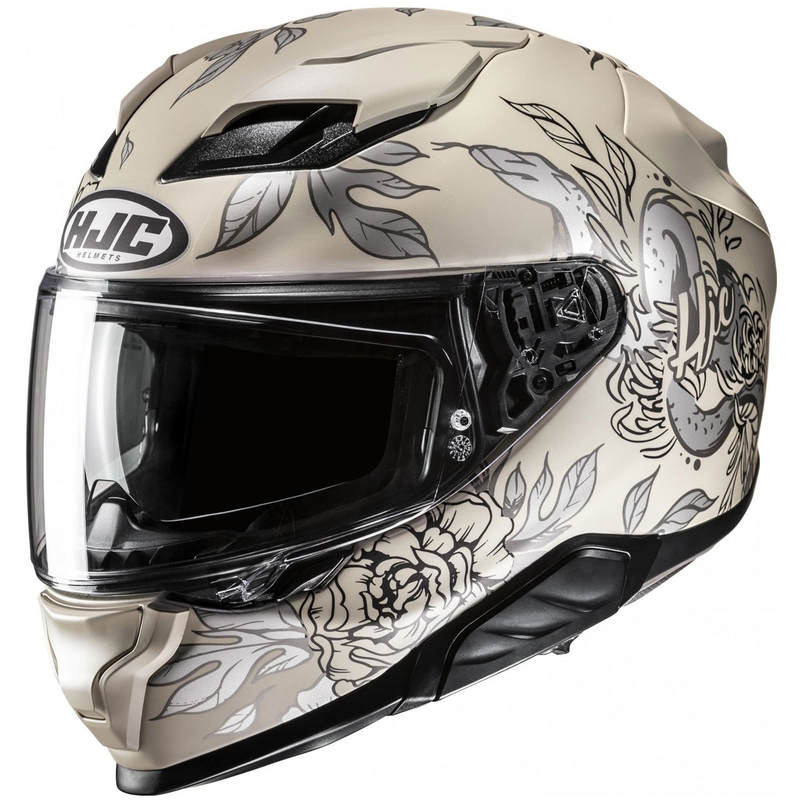 Casca moto integrala HJC F71 Eliz MC9SF bej-gri