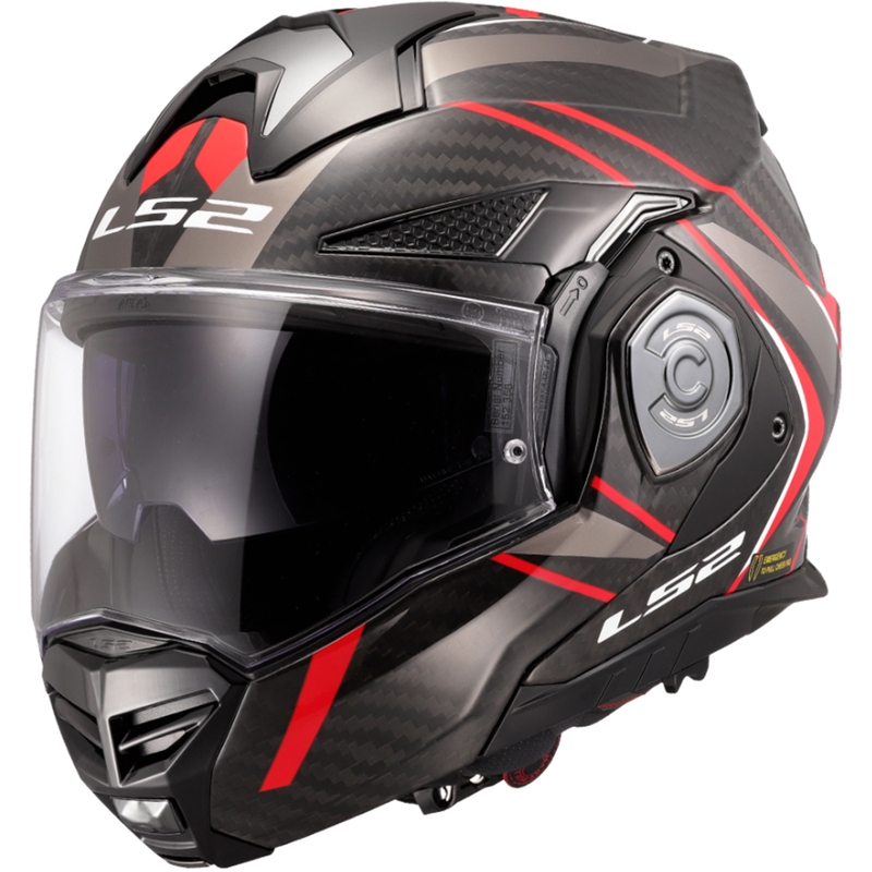 Cască de motocicletă pliabilă LS2 FF901 Advant XC Future II negru-roșu