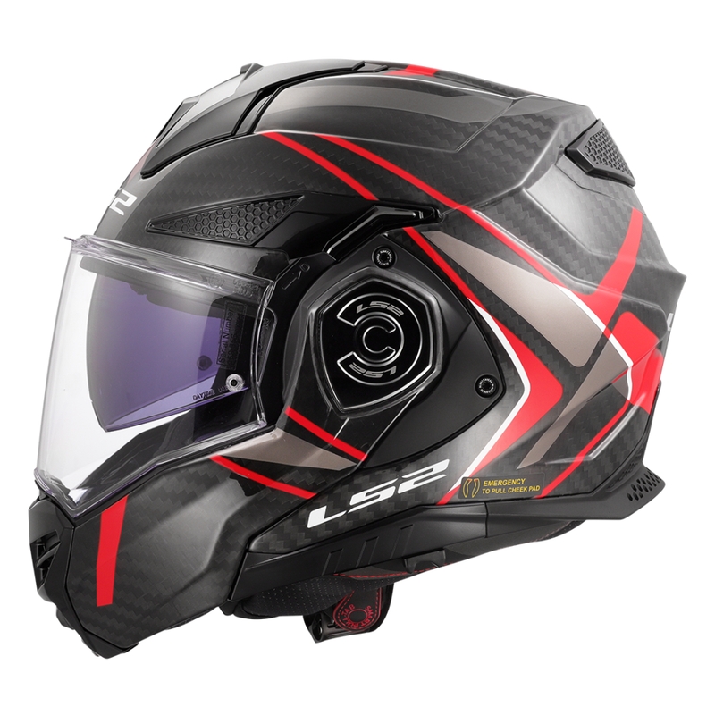 Cască de motocicletă pliabilă LS2 FF901 Advant XC Future II negru-roșu