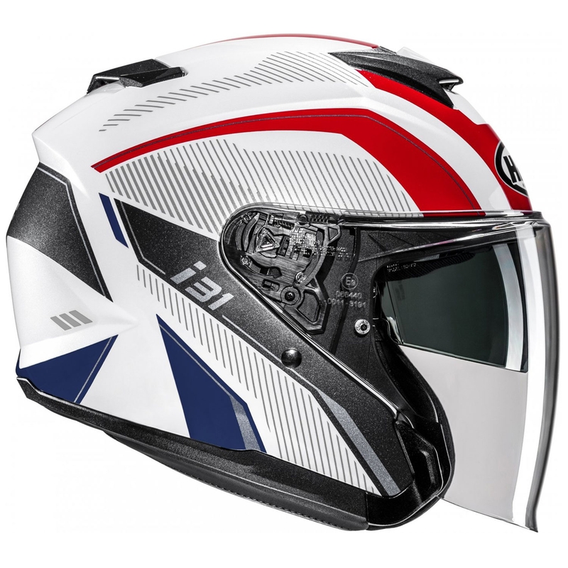 Casca moto deschisa HJC i31 Reno MC21 alb-rosu-albastru