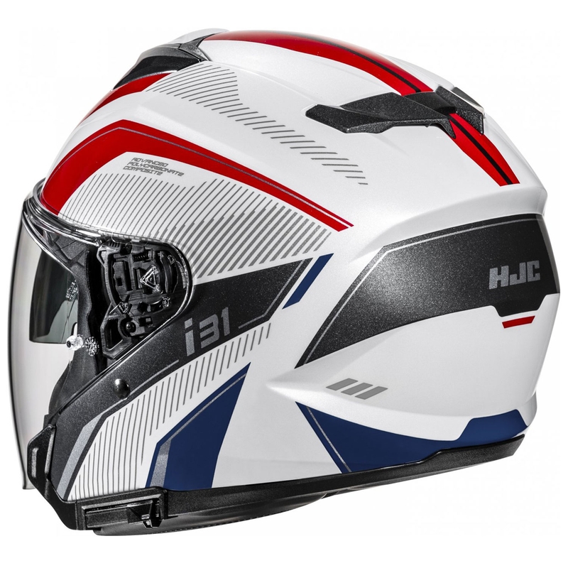 Casca moto deschisa HJC i31 Reno MC21 alb-rosu-albastru