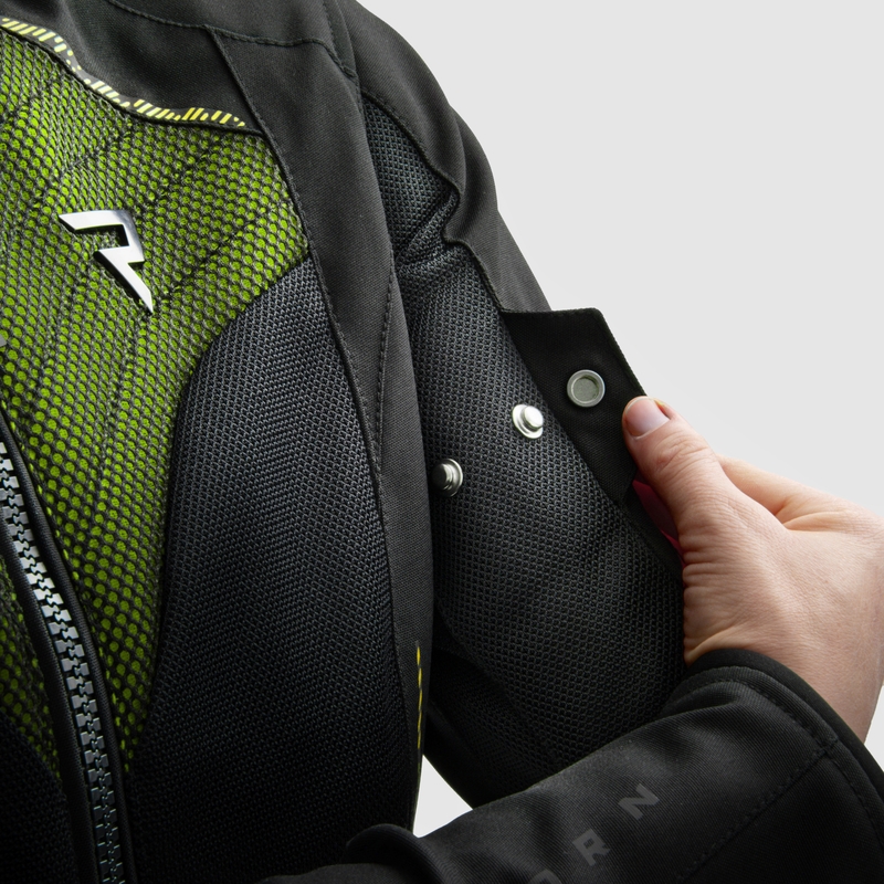 Geaca moto dama Rebelhorn Jax negru-galben fluo