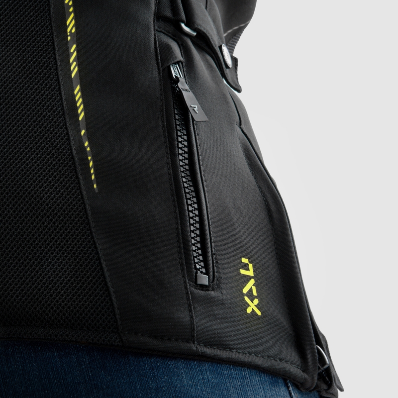 Geaca moto dama Rebelhorn Jax negru-galben fluo