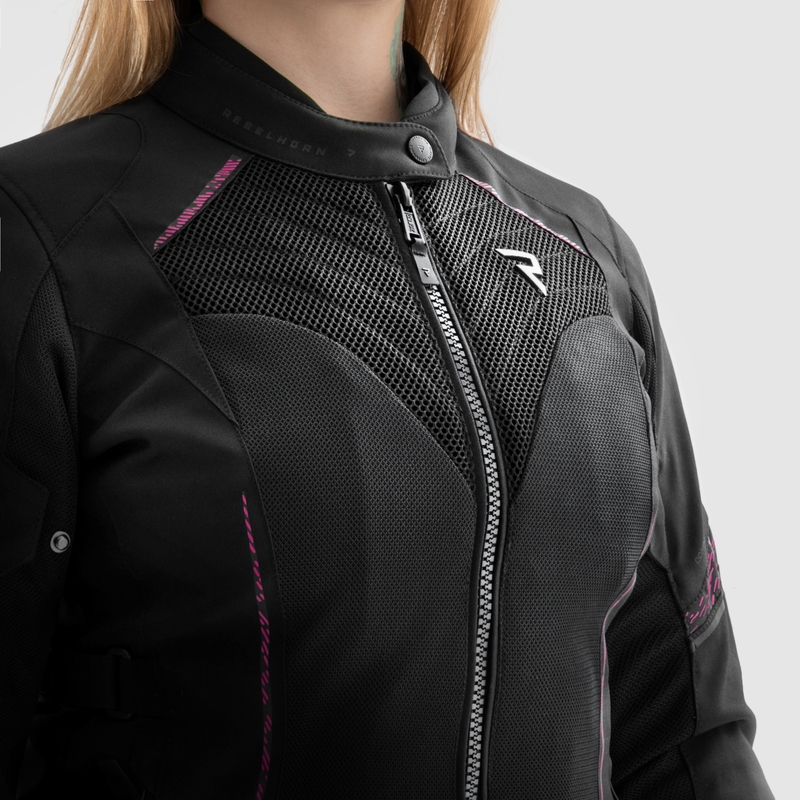 Jacheta moto Rebelhorn Jax de dama negru-roz