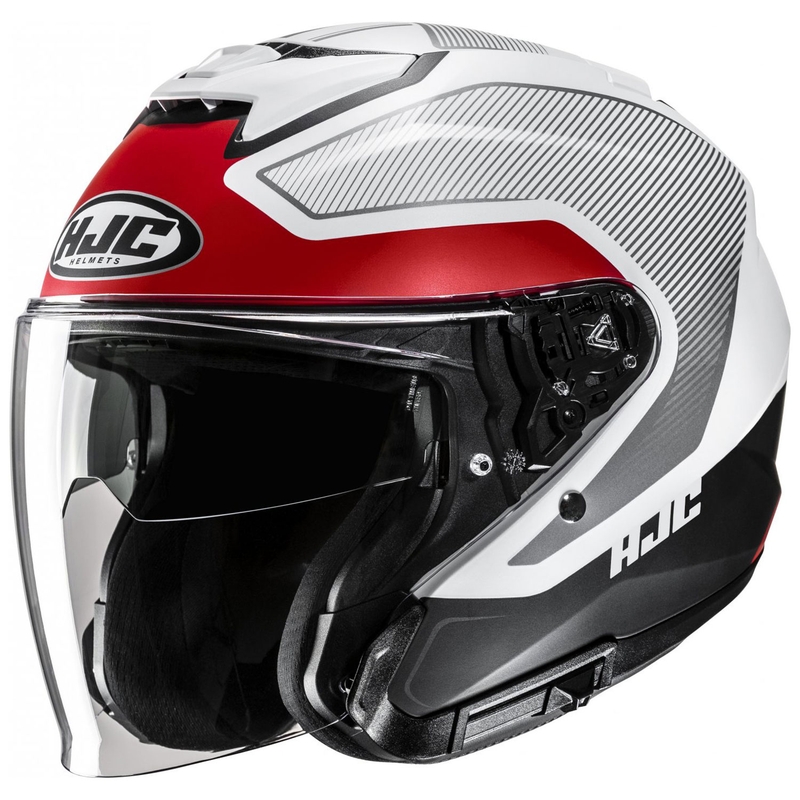 Casca moto deschisa HJC i31 Tevis MC1SF alb-negru-rosu