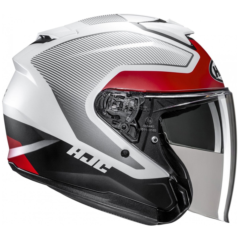 Casca moto deschisa HJC i31 Tevis MC1SF alb-negru-rosu