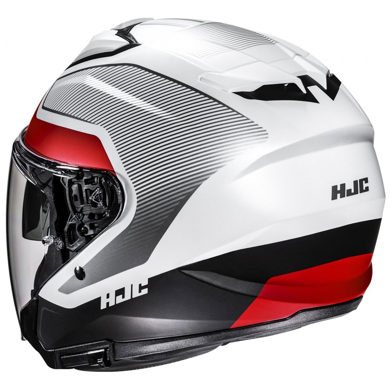 Casca moto deschisa HJC i31 Tevis MC1SF alb-negru-rosu