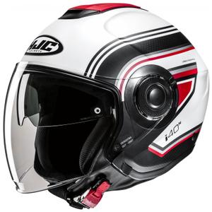 Casca moto deschisa HJC i40N Linia MC1SF rosu-negru-alb