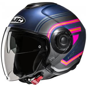 Cască de motocicletă deschisă HJC i40N Linia MC28SF Albastru-Gri-Roz