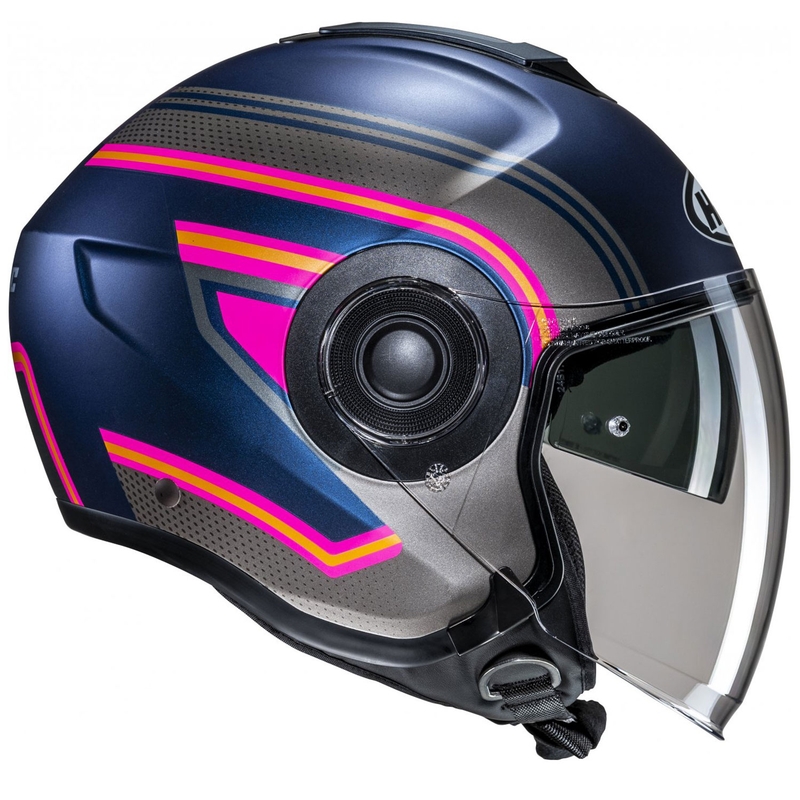 Cască de motocicletă deschisă HJC i40N Linia MC28SF Albastru-Gri-Roz